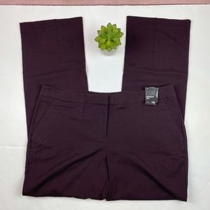 New York & Company Maroon Purple Straight Leg Pants Women Size 16 New